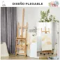 Caballete de Pintura Plegable de Madera 238 cm con Ruedas Altura Ajustable Bandeja Natural