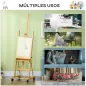 Caballete de Pintura Plegable de Madera 238 cm con Ruedas Altura Ajustable Bandeja Natural