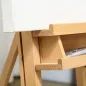 Caballete de Pintura Plegable de Madera 238 cm con Ruedas Altura Ajustable Bandeja Natural