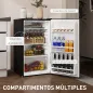 Nevera Pequeña con Congelador 91L Silenciosa Puerta Reversible Temperatura Regulable y Estantes Ajustables Negro