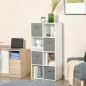 Estantería para Libros de 8 Cubos Librería Modular con 4 Cajones Extraíbles de Tela no Tejida para Oficina Estudio Dormitorio 61