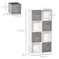 Estantería para Libros de 8 Cubos Librería Modular con 4 Cajones Extraíbles de Tela no Tejida para Oficina Estudio Dormitorio 61