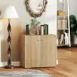 Aparador de Salón con 2 Puertas Armario Auxiliar con 2 Estantes para Libros Ropa Juguetes Estilo Moderno 70x39x70 cm Madera Natu