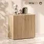 Aparador de Salón con 2 Puertas Armario Auxiliar con 2 Estantes para Libros Ropa Juguetes Estilo Moderno 70x39x70 cm Madera Natu