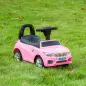 Coche Correpasillos para Niños de 18-36 Meses con Faros Música Bocina Volante Espacio de Almacenaje y Asa Rosa