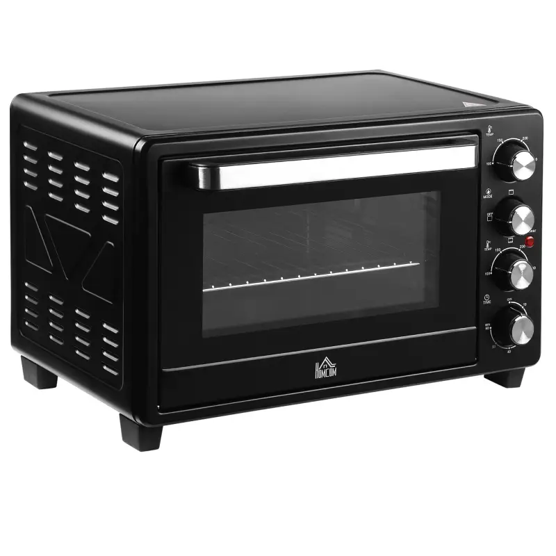 Horno Eléctrico de Sobremesa 32L 1600W con 3 Modos de Calor Temporizador y Temperatura Regulable 52,2x38,1x33,5 cm Negro