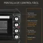 Horno Eléctrico de Sobremesa 32L 1600W con 3 Modos de Calor Temporizador y Temperatura Regulable 52,2x38,1x33,5 cm Negro