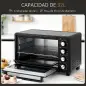 Horno Eléctrico de Sobremesa 32L 1600W con 3 Modos de Calor Temporizador y Temperatura Regulable 52,2x38,1x33,5 cm Negro