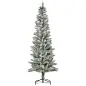 Árbol de Navidad Nevado Artificial 180 cm con 394 Ramas Ignífugas de PVC Apertura Automática Base Plegable y Soporte de Acero De