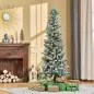 Árbol de Navidad Nevado Artificial 180 cm con 394 Ramas Ignífugas de PVC Apertura Automática Base Plegable y Soporte de Acero De