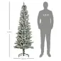 Árbol de Navidad Nevado Artificial 180 cm con 394 Ramas Ignífugas de PVC Apertura Automática Base Plegable y Soporte de Acero De