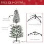 Árbol de Navidad Nevado Artificial 180 cm con 394 Ramas Ignífugas de PVC Apertura Automática Base Plegable y Soporte de Acero De