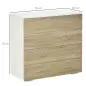 Cómoda con 4 Cajones Cajonera Auxiliar Moderna para Dormitorio Pasillo Sala de Estar 76x35x72 cm Roble y Blanco