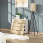 Cómoda con 4 Cajones Cajonera Auxiliar Moderna para Dormitorio Pasillo Sala de Estar 76x35x72 cm Roble y Blanco