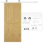 183 cm Herraje para Puerta Corredera Kit de Accesorios para Puerta Corrediza de Madera con Guía de Suelo Riel de Acero al Carbon
