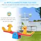 Sube y Baja Infantil Columpio Balancín para Niños con Respaldo Manillar Texturizado en Forma de Jirafa Carga 20kg por Asiento pa