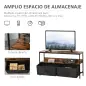Mueble de TV, Mesa de TV con Estante y 2 Cajones de Tela Plegables, para Televisores hasta 47 Pulgadas, Largo de 98 cm, para Sal