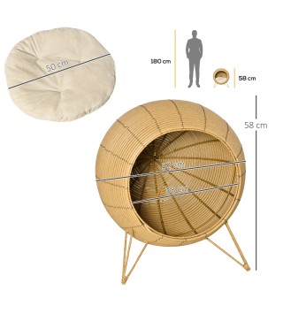 Cama de Ratán para Gatos