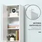 Armario para Baño Alto Mueble Columna de Baño con Espejo 2 Puertas y Estantes Ajustables Multiusos 32x28x162 cm Blanco