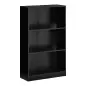 Estantería Librería con 3 Compartimentos de Almacenaje Libros CDs Plantas para Salón Estudio Dormitorio 62,2x24x102,4 cm Negro