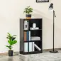 Estantería Librería con 3 Compartimentos de Almacenaje Libros CDs Plantas para Salón Estudio Dormitorio 62,2x24x102,4 cm Negro