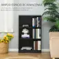 Estantería Librería con 3 Compartimentos de Almacenaje Libros CDs Plantas para Salón Estudio Dormitorio 62,2x24x102,4 cm Negro