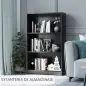 Estantería Librería con 3 Compartimentos de Almacenaje Libros CDs Plantas para Salón Estudio Dormitorio 62,2x24x102,4 cm Negro