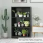 Estantería Librería con 3 Compartimentos de Almacenaje Libros CDs Plantas para Salón Estudio Dormitorio 62,2x24x102,4 cm Negro