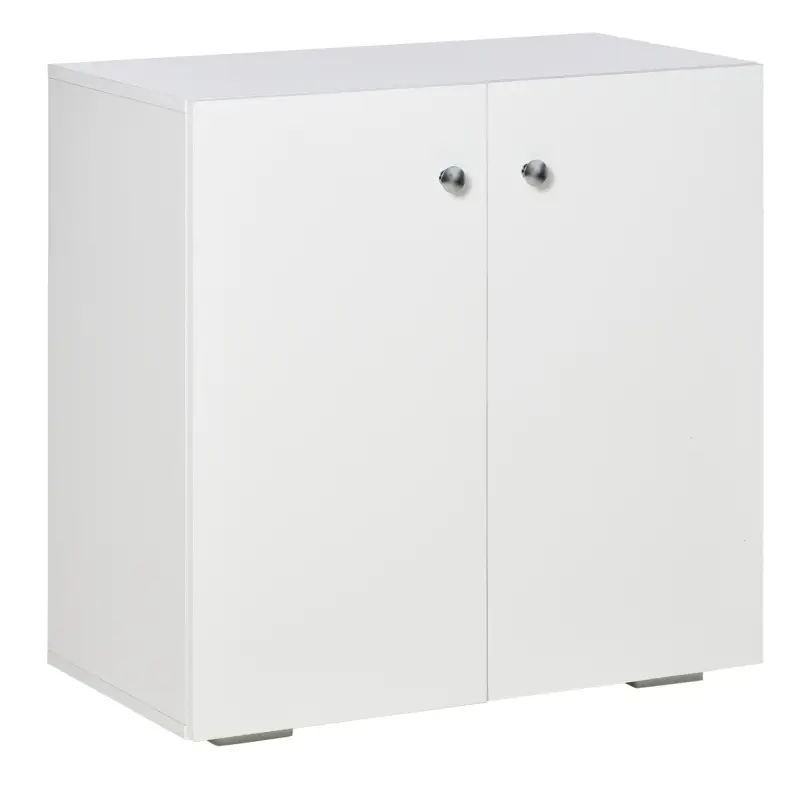 Aparador de Salón con 2 Puertas Armario Auxiliar con 2 Estantes para Libros Ropa Juguetes Estilo Moderno 70x39x70 cm Blanco