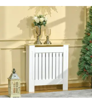 Cubreradiador de MDF Cubierta para Radiador para Salón Dormitorio Pasillo 78x19x83 cm Blanco