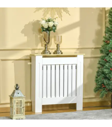 Cubreradiador de MDF Cubierta para Radiador para Salón Dormitorio Pasillo 78x19x83 cm Blanco