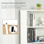 Estantería Librería Armario de Libros con 4 Compartimentos Abiertos y 2 Puertas para Salón Oficina 59x29x180 cm Blanco
