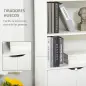 Estantería Librería Armario de Libros con 4 Compartimentos Abiertos y 2 Puertas para Salón Oficina 59x29x180 cm Blanco