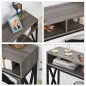 Mesa Consola Estilo Industrial Vintage con 3 Estantes y Marco Metálico para Entrada Pasillo 120x23,5x75 cm Gris y Negro