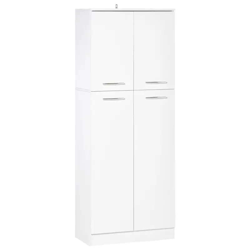 Armario Alto de 2 Puertas Mueble Auxiliar de Almacenaje Multifuncional con 5 Estantes y Baldas Ajustables Moderno para Salón Dor