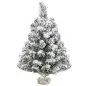 Árbol de Navidad Artificial 60 cm con 67 Ramas Ignífugas y Base de Cemento Decoración Navideña para Mesa Escritorio Oficina Ø32x