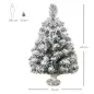 Árbol de Navidad Artificial 60 cm con 67 Ramas Ignífugas y Base de Cemento Decoración Navideña para Mesa Escritorio Oficina Ø32x