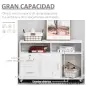 Mueble Auxiliar de Oficina Mueble Archivador con Ruedas Estantes y Cajones Armario Multiusos con Gran Almacenaje 100x35x65 cm Bl