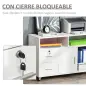 Mueble Auxiliar de Oficina Mueble Archivador con Ruedas Estantes y Cajones Armario Multiusos con Gran Almacenaje 100x35x65 cm Bl