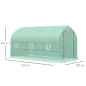 Invernadero de Jardín 4x2x2 m Invernadero de Túnel con 6 Ventanas Transpirables y Puerta Enrollable Verduras Verde