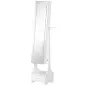 Armario para Joyas con Espejo de Cuerpo Entero Ángulo Ajustable con Cajón y Colgador para Secador 37x30x158 cm Blanco Armario para Joyas con Espejo de Cuerpo Entero Ángulo Ajustable con Cajón y Colgador para Secador 37x30x158 cm Blanco