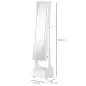 Armario para Joyas con Espejo de Cuerpo Entero Ángulo Ajustable con Cajón y Colgador para Secador 37x30x158 cm Blanco Armario para Joyas con Espejo de Cuerpo Entero Ángulo Ajustable con Cajón y Colgador para Secador 37x30x158 cm Blanco