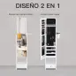 Armario para Joyas con Espejo de Cuerpo Entero Ángulo Ajustable con Cajón y Colgador para Secador 37x30x158 cm Blanco Armario para Joyas con Espejo de Cuerpo Entero Ángulo Ajustable con Cajón y Colgador para Secador 37x30x158 cm Blanco