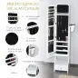 Armario para Joyas con Espejo de Cuerpo Entero Ángulo Ajustable con Cajón y Colgador para Secador 37x30x158 cm Blanco Armario para Joyas con Espejo de Cuerpo Entero Ángulo Ajustable con Cajón y Colgador para Secador 37x30x158 cm Blanco