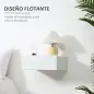 Juego de 2 Mesitas de Noche Flotantes con Cajón, Mesillas de Noche Dormitorio, Montado en la Pared, Estilo Moderno, para Sala de