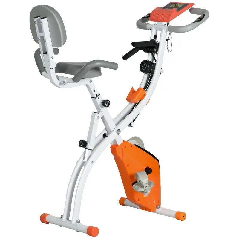 Bicicleta Estatica Plegable 3 en 1 con Respaldo y 8 Niveles Resistencia Magnética Bicicleta Estatica en Casa Ajustable con Monit