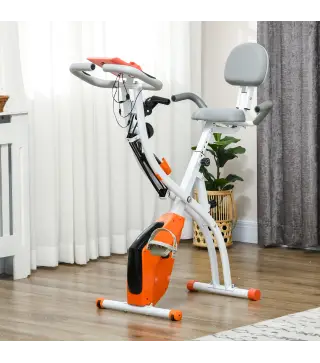 Bicicleta Estatica Plegable 3 en 1 con Respaldo y 8 Niveles Resistencia Magnética Bicicleta Estatica en Casa Ajustable con Monit