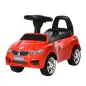 Coche Correpasillos para Niños de 18-36 Meses con Faros Música Bocina Volante Espacio de Almacenaje y Asa Rojo