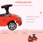 Coche Correpasillos para Niños de 18-36 Meses con Faros Música Bocina Volante Espacio de Almacenaje y Asa Rojo