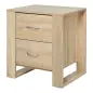 Mesita de Noche con 2 Cajones Patas y Base Elevada para Dormitorio Mesa Lateral para Sala de Estar Estilo Moderno 48x39x54 cm Na